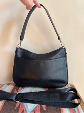Brooks Brothers Boack Pebbled Leather Shoulder Bag